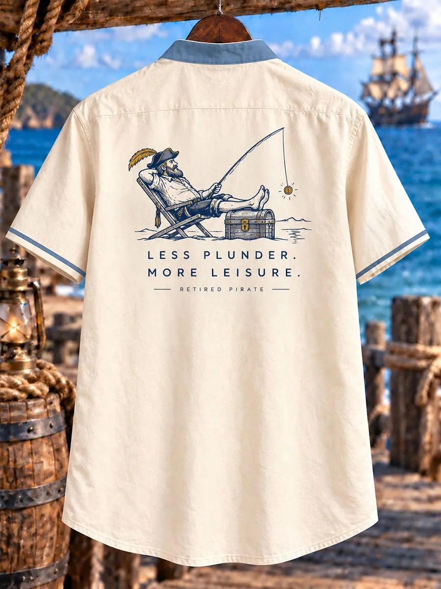 Retired Pirate Leisure Fishing Men's Vacation Shirt