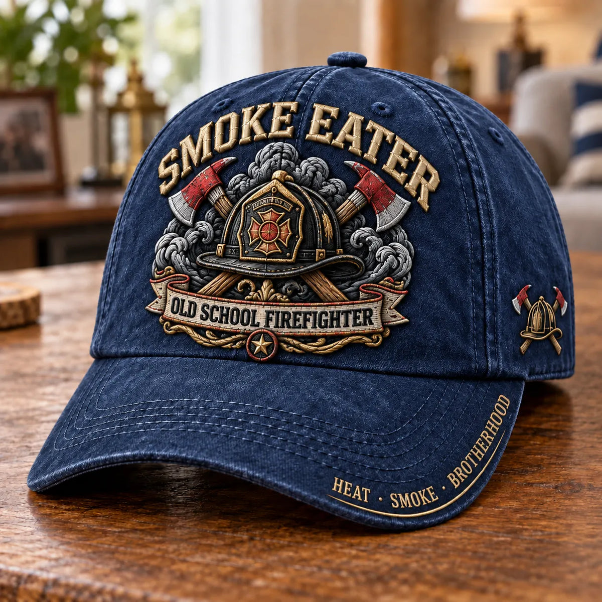 🔥 Smoke Eater Old School Firefighter Baseball Cap