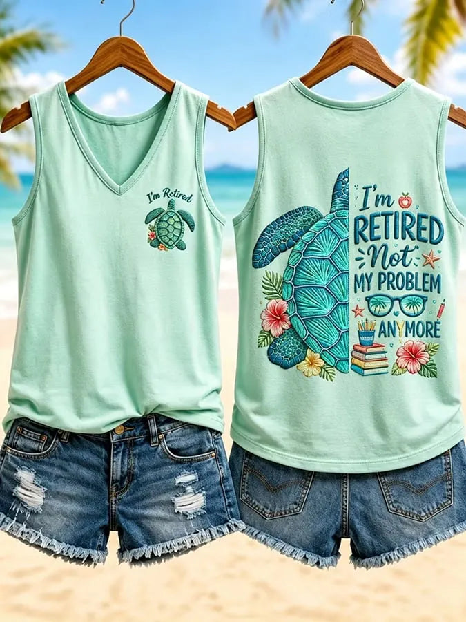 Women's  I'm Retired Not My Problem Anymore  Vacation-Style Casual Vests