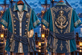 Men’s Pirate Anchor & Compass Print Short-Sleeve Button-Up Shirt