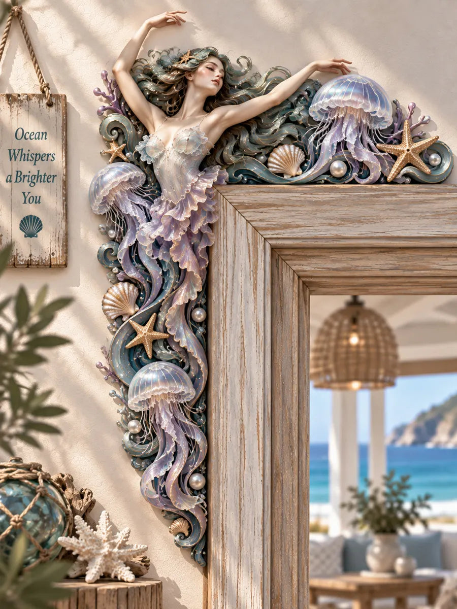 Ocean Goddess Wooden Door Corner Decor