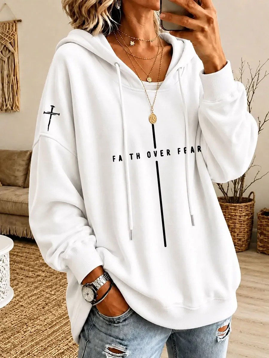 Women'S Faith-Print Hoodie