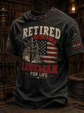 Men's "retired but be a lineman for life" T-shirts