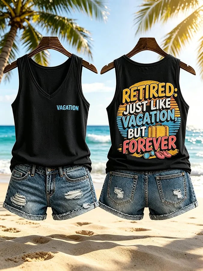 Women's I'm Retired Not My Problem Anymore Printed Tank Top
