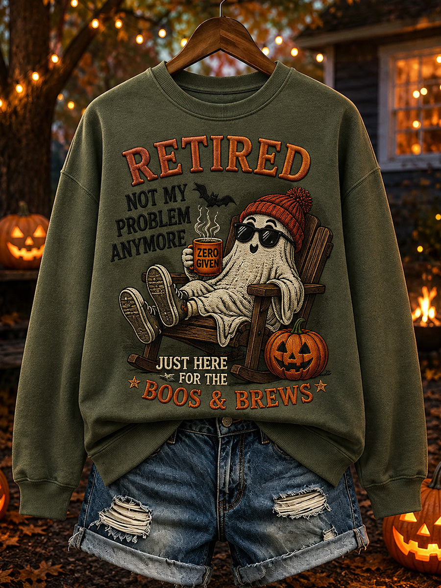 Retirement Life Halloween Art Print Casual Sweatshirt