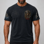 Men’s Runs on Rum Bad Decisions and Sea Air Pirate Skeleton Graphic T-Shirt