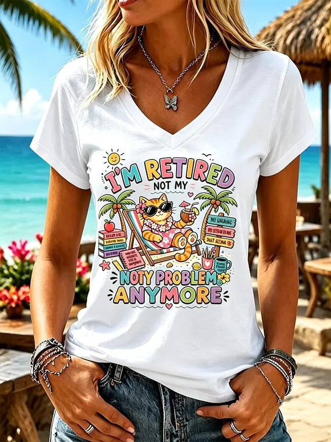 Women's  I'm Retired Not My Problem Anymore  Vacation-Style Top
