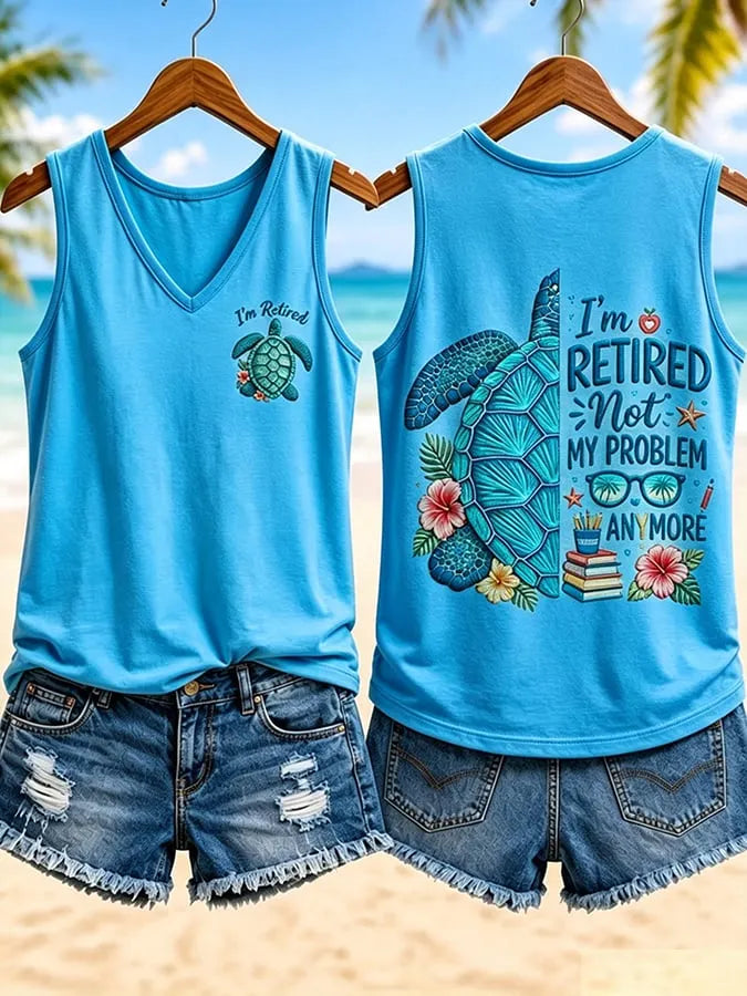 Women's  I'm Retired Not My Problem Anymore  Vacation-Style Casual Vests