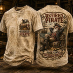 Men’s Vintage “Retired Pirate – Full-Time Treasure Hunter” Graphic T-Shirt