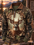 Men’s Vintage Deer Hunting Graphic Casual Sweatshirt