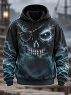 Ghost Pirate Skull Print Hoodie
