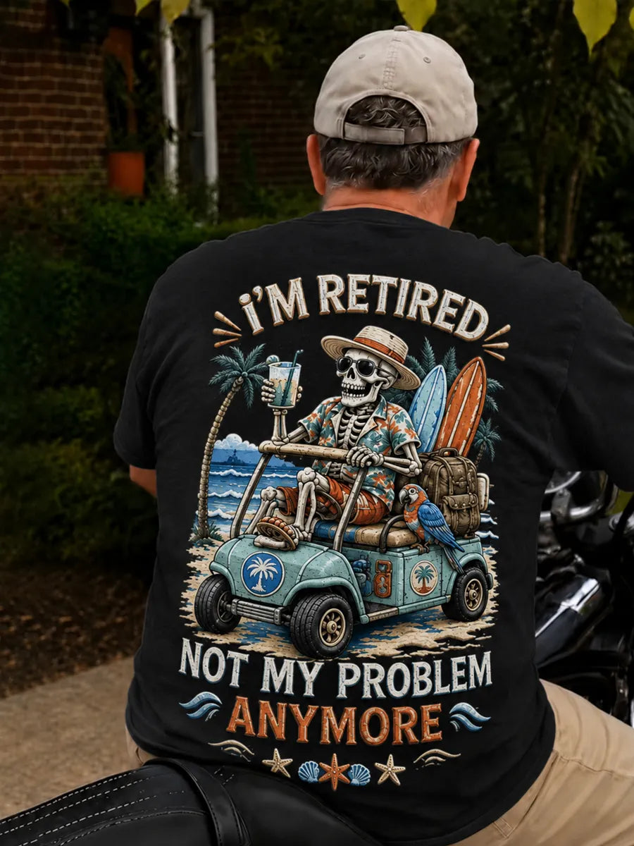 Men’s Retro Retire Art Printed T-Shirt