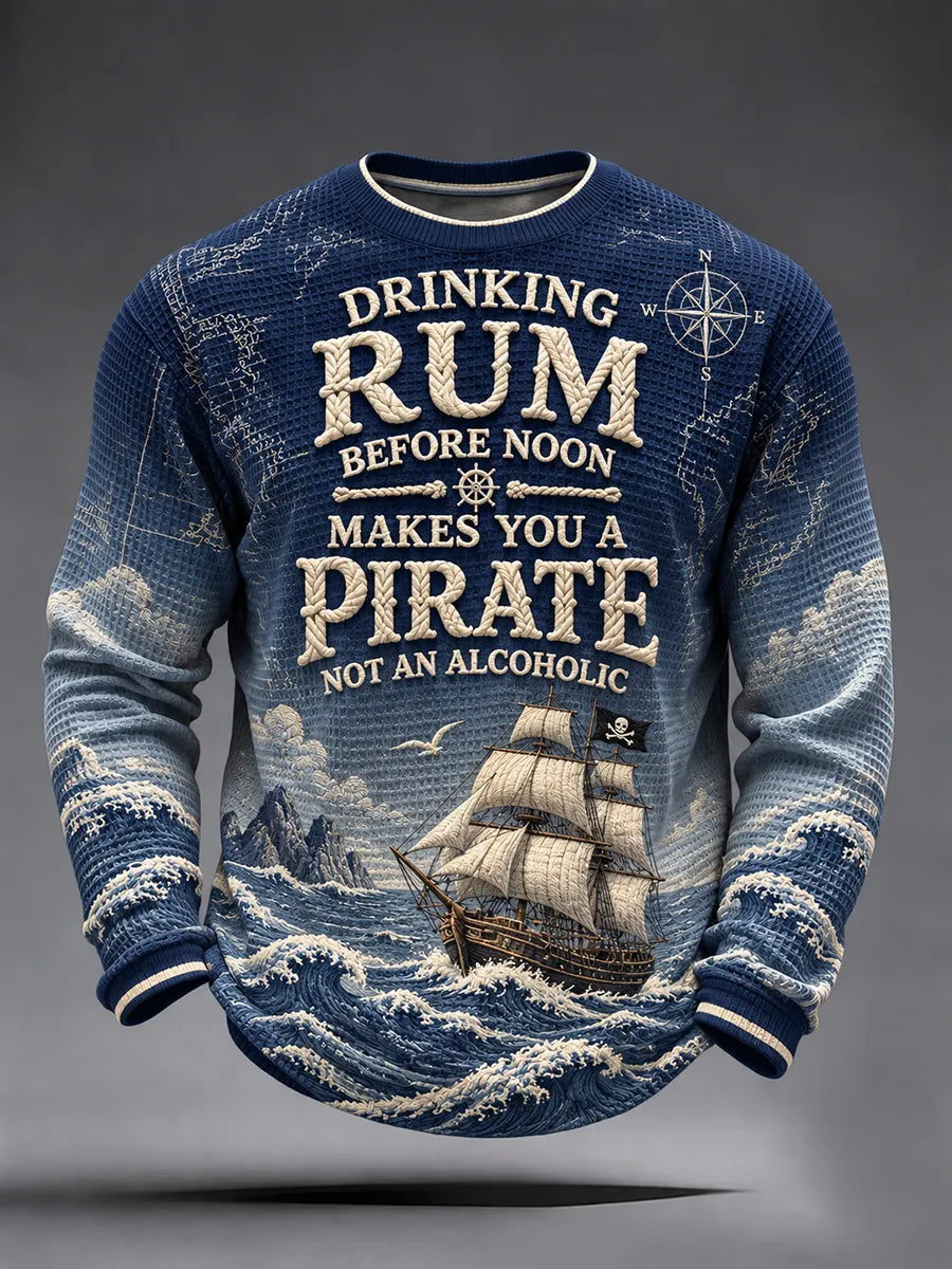 🏴‍☠️ "Pirate Logic" Rum & Ocean Thermal Pullover