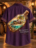 Retirement Uncorked Pirate Vacation Men’s Lace-Up Shirt
