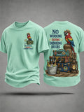 Men's No Working During Drinking Hours Print Casual Tee