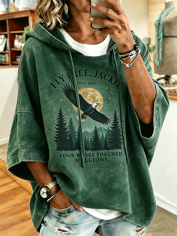 Women'S Fly Free Jackie 2012‑2026 Moon Eagle Oversized Hoodie