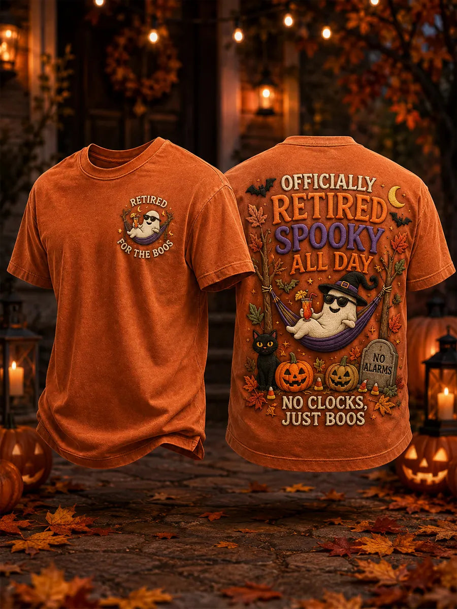 Men's Retirement Life Halloween Art Print Casual T-Shirt