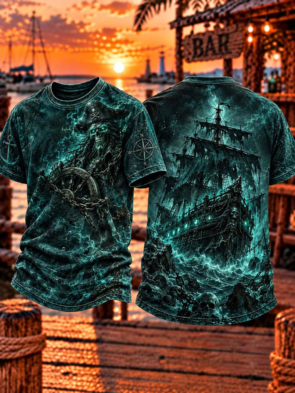 👻 Phantom Captain Ghost Ship T-Shirt