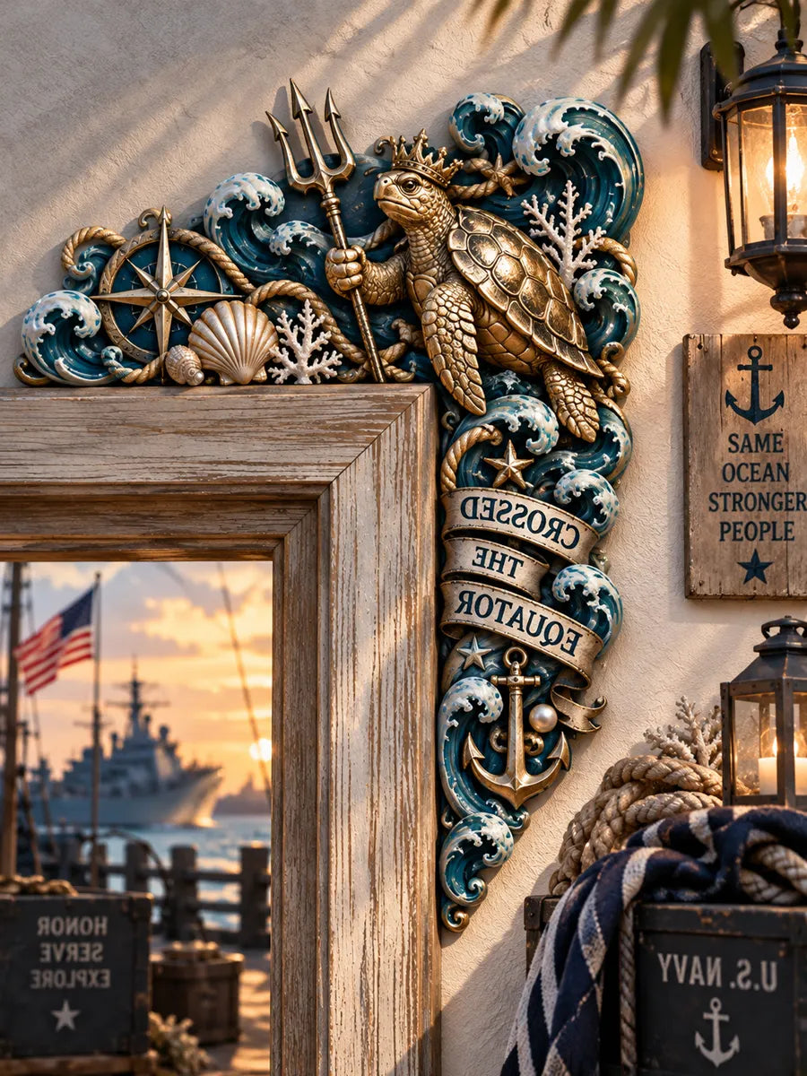 ⚓ Crossed the Equator Navy Door Corner Decor