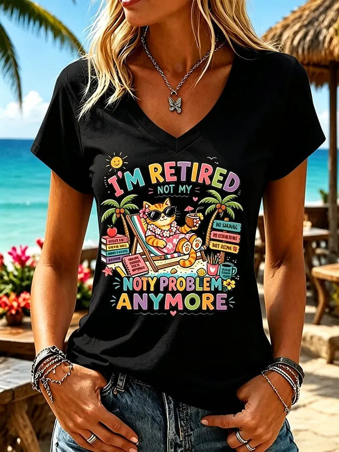Women's  I'm Retired Not My Problem Anymore  Vacation-Style Top