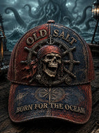 Retro “OLD SALT“ Captain Art Printed Baseball Cap
