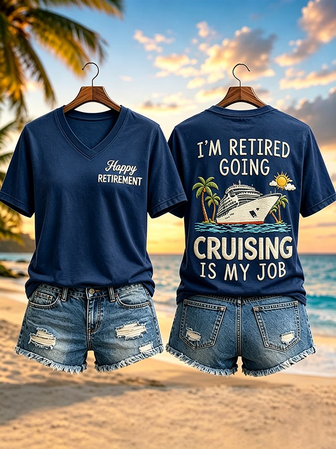 Women's Vacation Retirement Print  T-Shirt