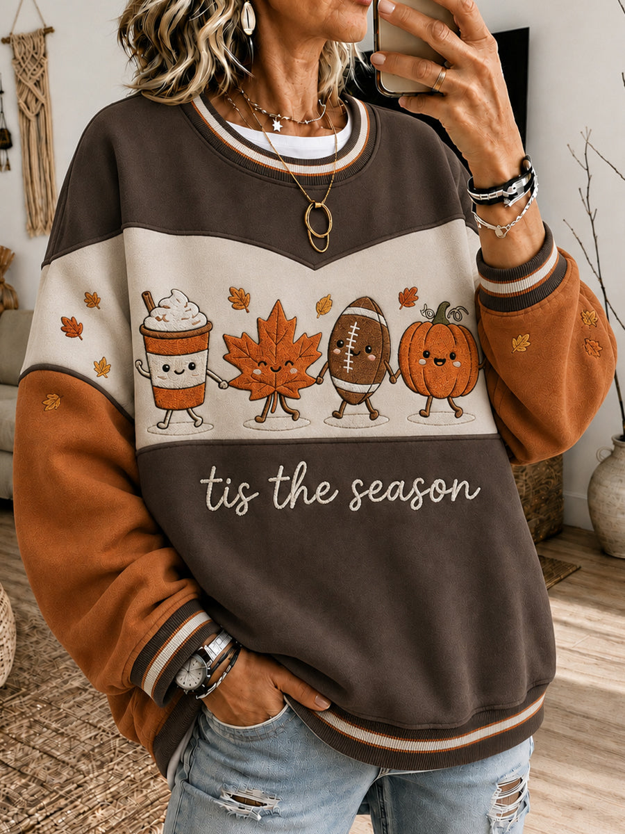 ☕ 'Tis The Season Cute Coffee, Maple Leaf & Pumpkin Sweatshirt