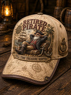 Retired Pirate Full-Time Treasure Hunter Vintage Cap
