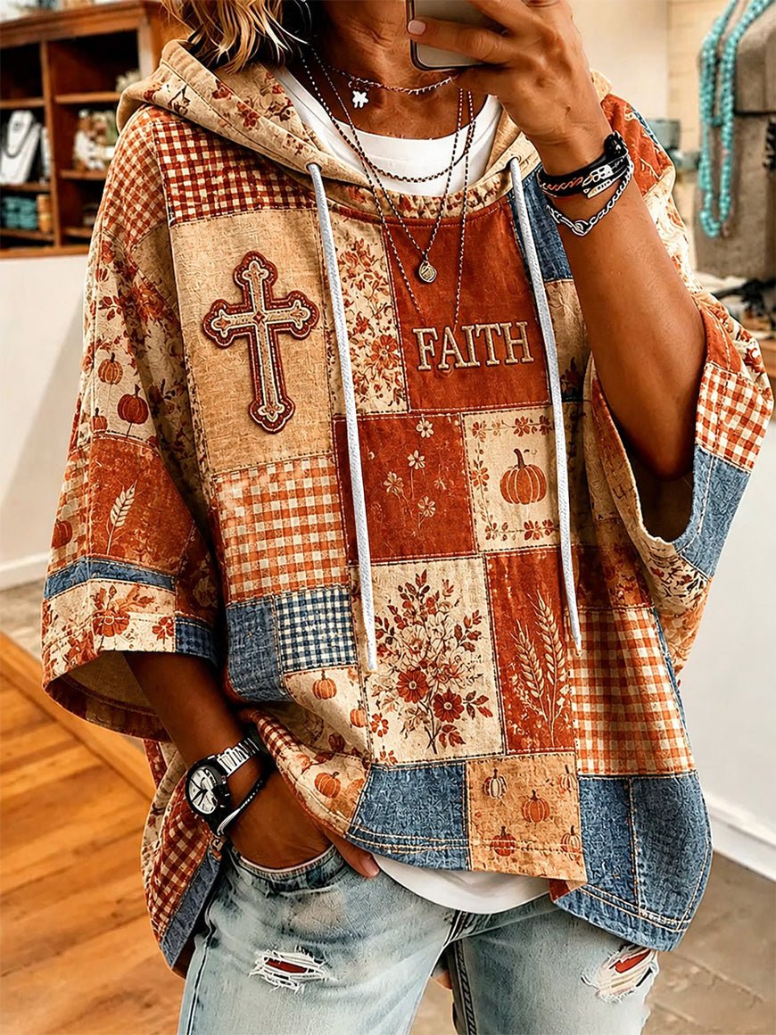 Women's Autumn Vintage Print Hoodie
