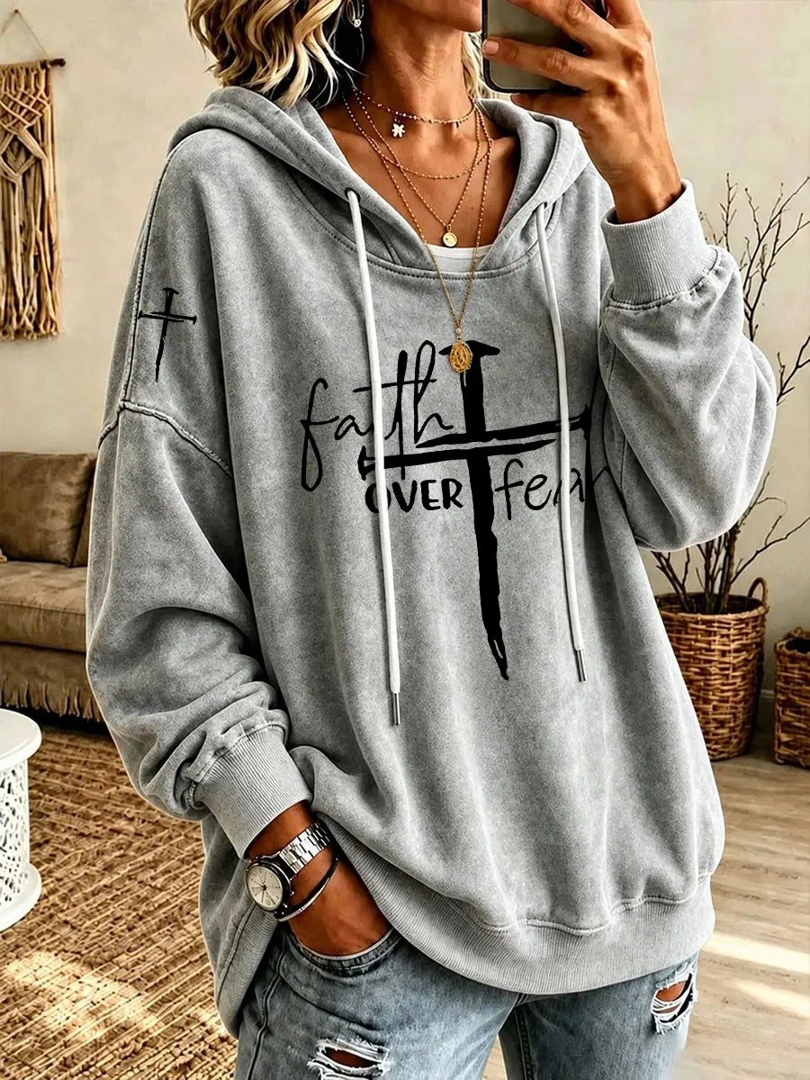 Women'S Faith-Print Hoodie