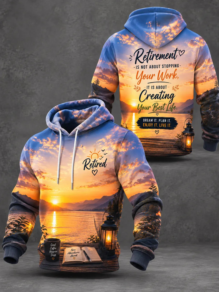 Unisex "Retired / Senior Life" Graphic Hoodie