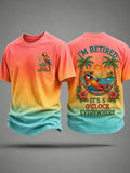 Men's I'm Retired It's 5 O'clock Everywhere Parrot Print Casual Tee