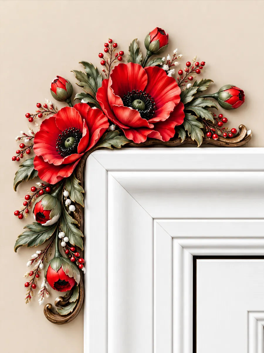 Poppy Art Door Frame Decor