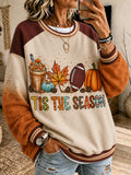 ☕ 'Tis The Season Gradient Sleeve Fall & Football Sweatshirt