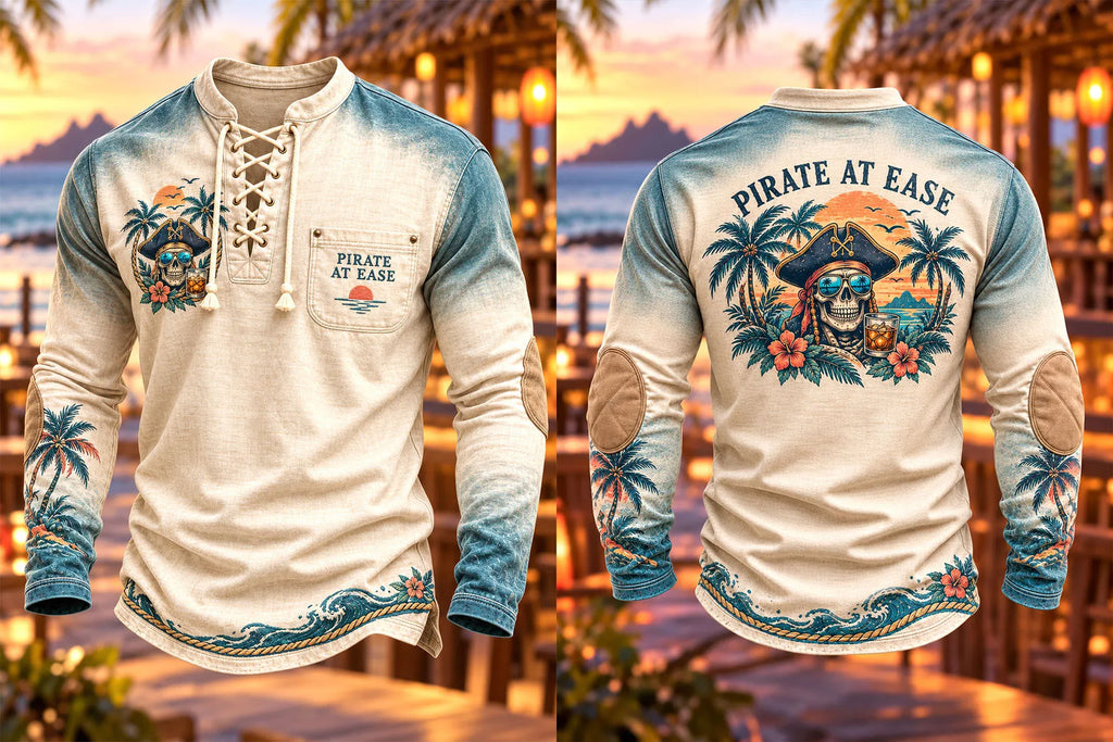 Men's Island Pirate at Ease Lace-Up Long Sleeve Shirt