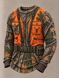 Men's Retro Hunting Culture Print Casual Sweatshirt