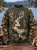 Retro Deer Hunting Art Print Sweatshirt