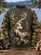 Retro Deer Hunting Art Print Sweatshirt