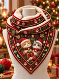 Women's Christmas Cat Triangle Scarf – Versatile Everyday & Holiday Accessory
