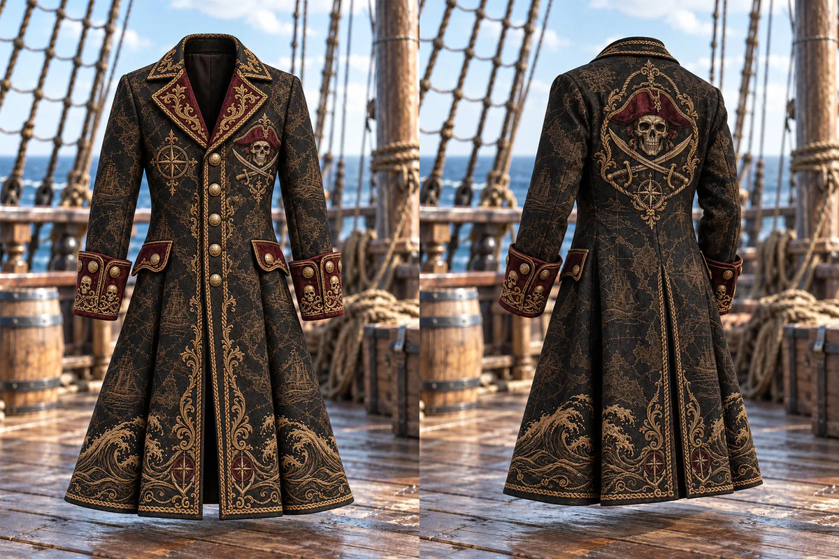 ⚔️ Men's Pirate Captain & Crossed Swords Coat