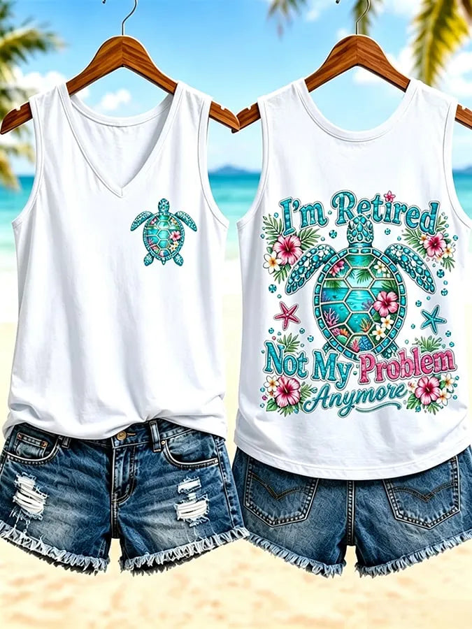 Women's  I'm Retired Not My Problem Anymore  Vacation-Style Casual Vests