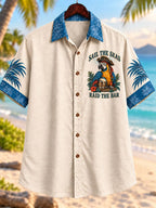 Sail the Seas, Raid the Bar Pirate Parrot Tropical Shirt
