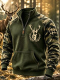 Men's Vintage Traditional Reindeer Pattern Western Sweatshirt