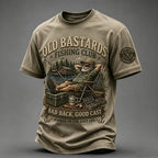 Men's Funny Old Bastards Fishing Club Lifetime Member Print Short Sleeve T-shirt