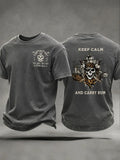 Men's "Keep Calm And Carry Rum" Fun Pirate Rum Casual T-shirt