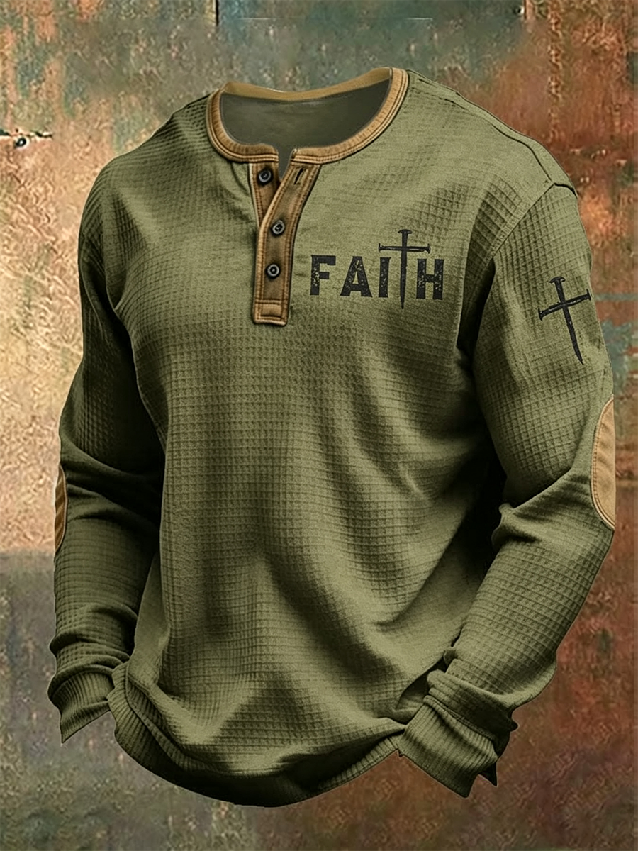 Men's Casual Faith Cross Hoodie