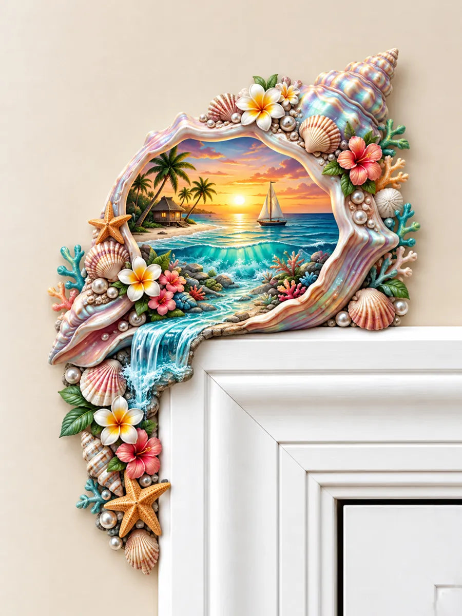 Seashell Landscape Art Door Frame Decor