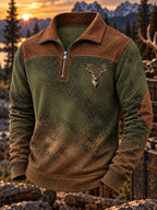 Men’s Vintage Deer Hunting Graphic Casual Sweatshirt