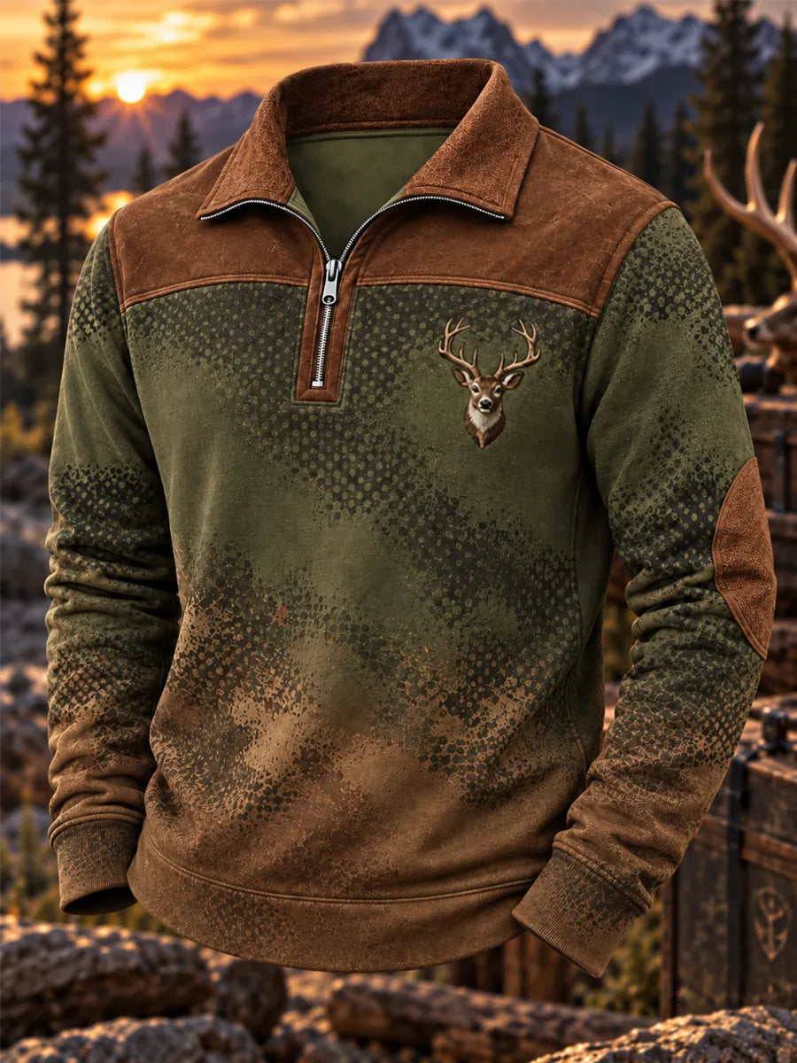 Men’s Vintage Deer Hunting Graphic Casual Sweatshirt