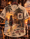 🌴 🥃 No More Tides Only Rum 🏴‍☠️ Pirate Beach Walk Sunset Pocket T-Shirt